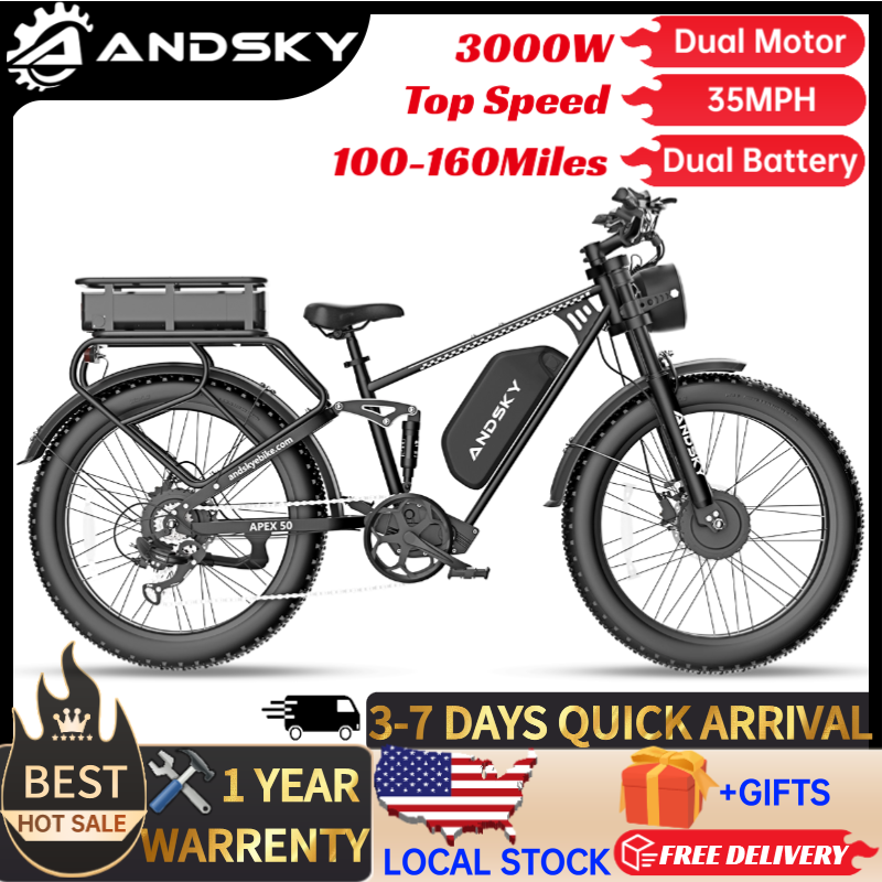 Luxury Bags On Sales - ANDSKY Apex50 AWD Elektrofahrrad 3000W Doppelmotor