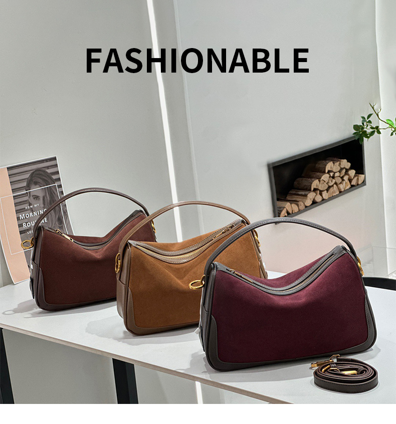 Luxury Bags On Sales - Damen-Handtasche aus echtem Leder, Wildleder-Tasche, Umhängetasche,